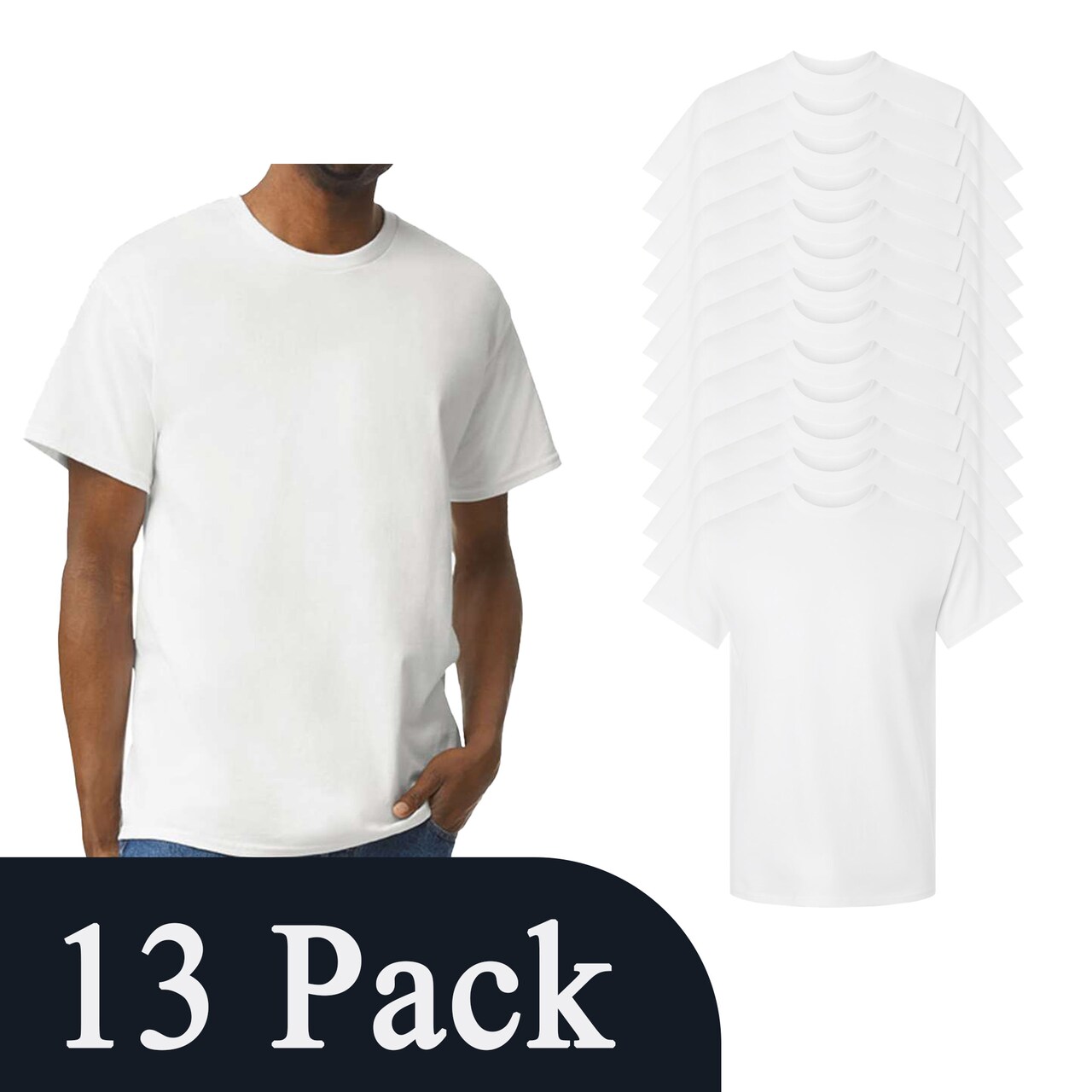 Gildan Ultra Cotton White Unisex Craft T-Shirt Blank Bundle for Screen Printing